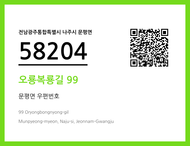 CC BY 4.0 우편주소 및 도로명주소 QR코드 이미지 CC BY 4.0