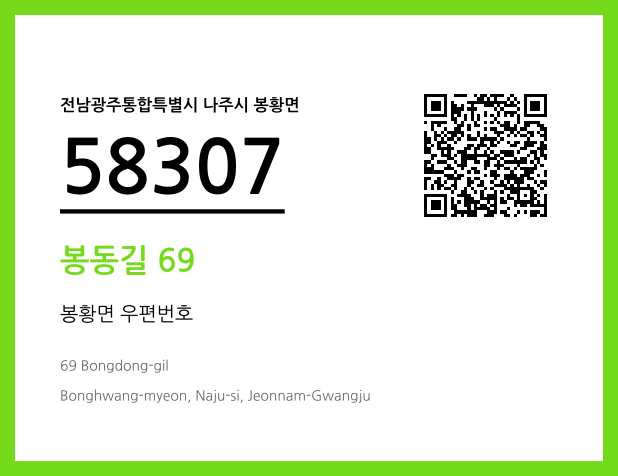우편주소 및 도로명주소 QR코드 이미지 CC BY 4.0