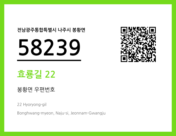 CC BY 4.0 우편주소 및 도로명주소 QR코드 이미지 CC BY 4.0