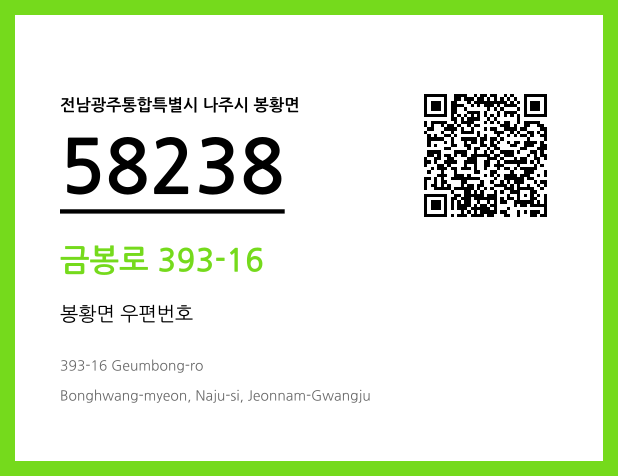 우편주소 및 도로명주소 QR코드 이미지 CC BY 4.0