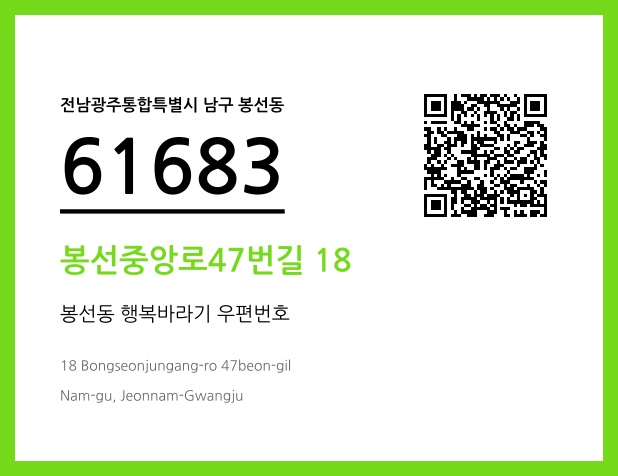 우편주소 및 도로명주소 QR코드 이미지 CC BY 4.0