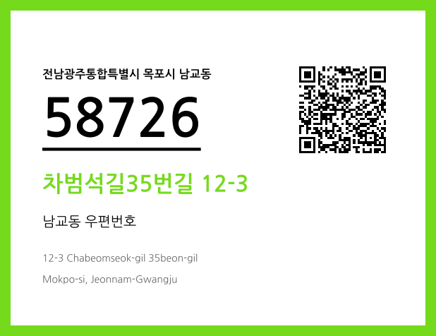 CC BY 4.0 우편주소 및 도로명주소 QR코드 이미지 CC BY 4.0