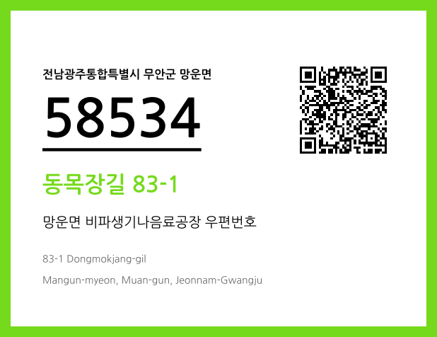 CC BY 4.0 우편주소 및 도로명주소 QR코드 이미지 CC BY 4.0