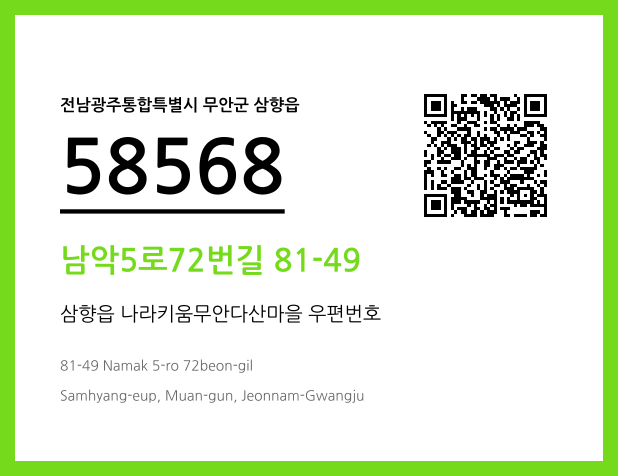 CC BY 4.0 우편주소 및 도로명주소 QR코드 이미지 CC BY 4.0