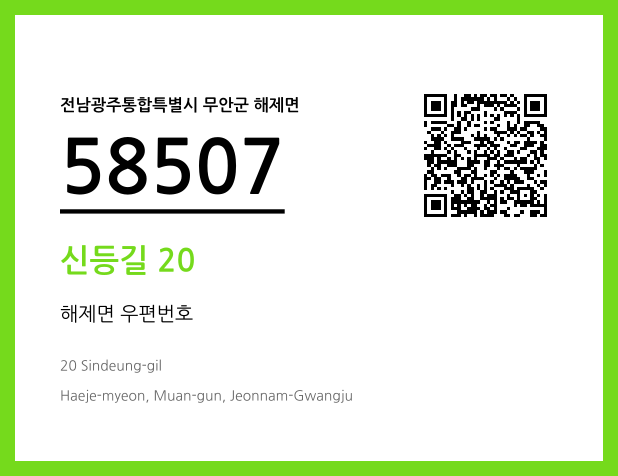 우편주소 및 도로명주소 QR코드 이미지 CC BY 4.0