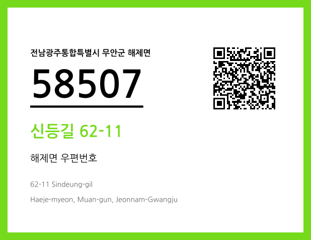 CC BY 4.0 우편주소 및 도로명주소 QR코드 이미지 CC BY 4.0