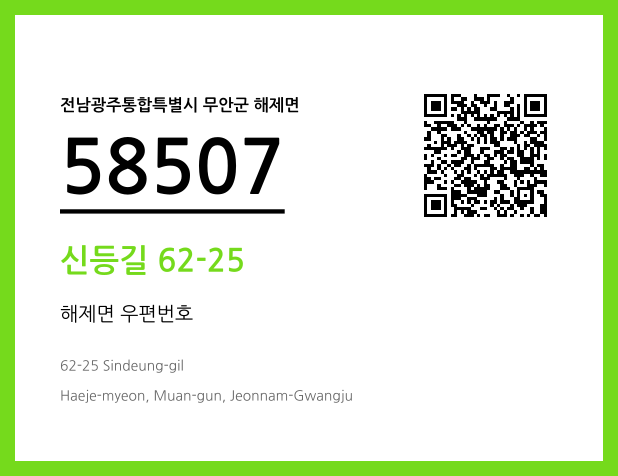 CC BY 4.0 우편주소 및 도로명주소 QR코드 이미지 CC BY 4.0