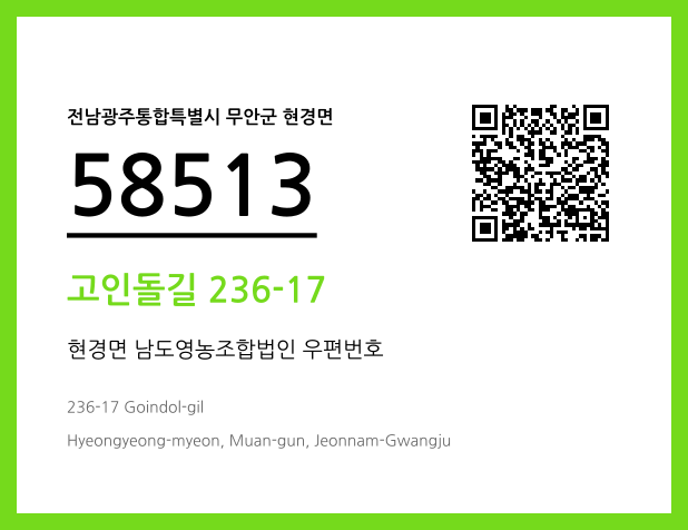 CC BY 4.0 우편주소 및 도로명주소 QR코드 이미지 CC BY 4.0