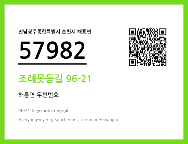 CC BY 4.0 우편주소 및 도로명주소 QR코드 이미지 CC BY 4.0