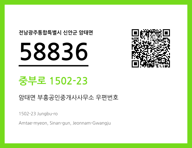 CC BY 4.0 우편주소 및 도로명주소 QR코드 이미지 CC BY 4.0