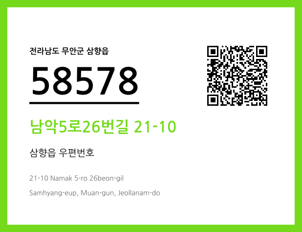 우편주소 및 도로명주소 QR코드 이미지 CC BY 4.0