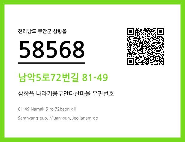 우편주소 및 도로명주소 QR코드 이미지 CC BY 4.0