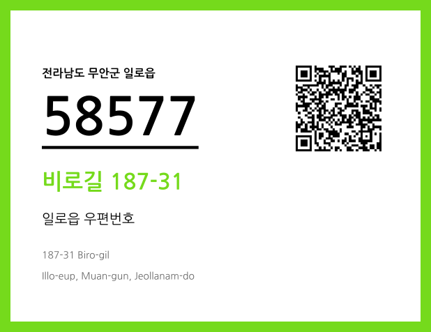 우편주소 및 도로명주소 QR코드 이미지 CC BY 4.0