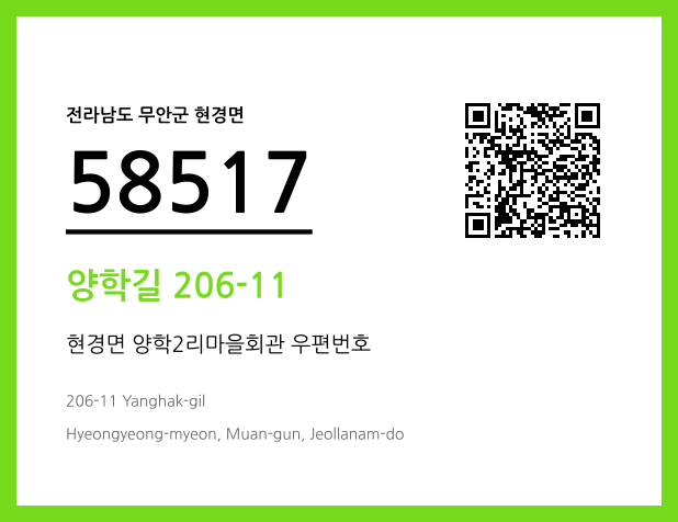 CC BY 4.0 우편주소 및 도로명주소 QR코드 이미지 CC BY 4.0