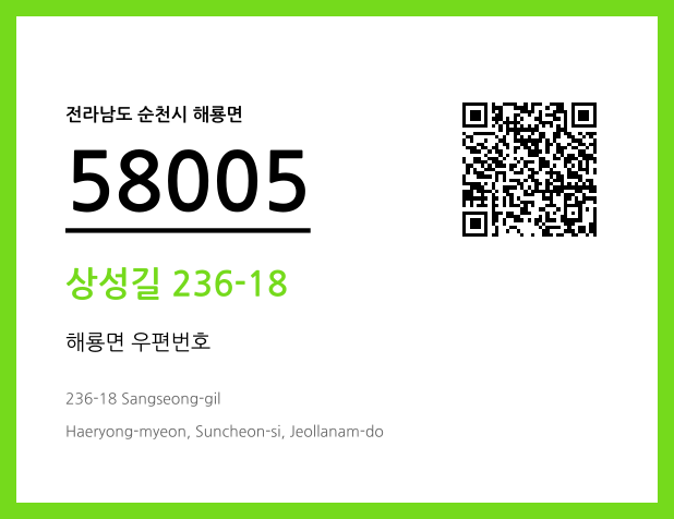 우편주소 및 도로명주소 QR코드 이미지 CC BY 4.0