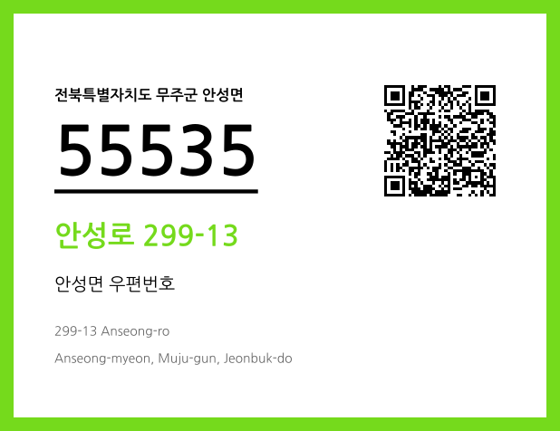 우편주소 및 도로명주소 QR코드 이미지 CC BY 4.0