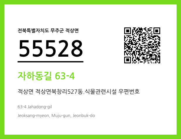 우편주소 및 도로명주소 QR코드 이미지 CC BY 4.0