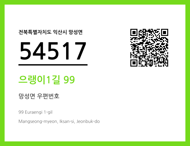 우편주소 및 도로명주소 QR코드 이미지 CC BY 4.0