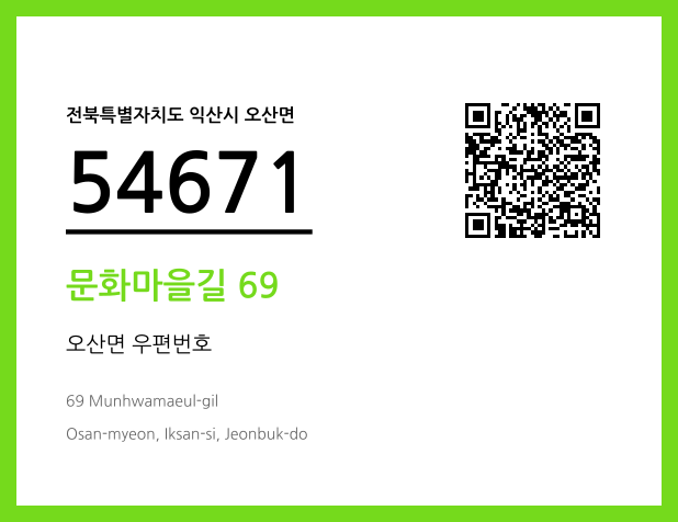 우편주소 및 도로명주소 QR코드 이미지 CC BY 4.0