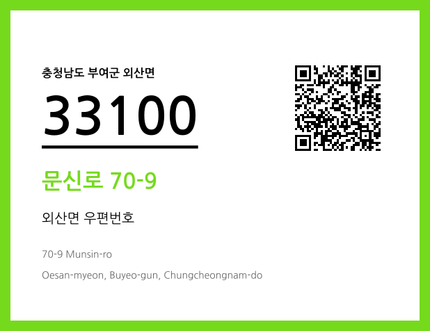 CC BY 4.0 우편주소 및 도로명주소 QR코드 이미지 CC BY 4.0