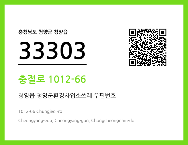 CC BY 4.0 우편주소 및 도로명주소 QR코드 이미지 CC BY 4.0