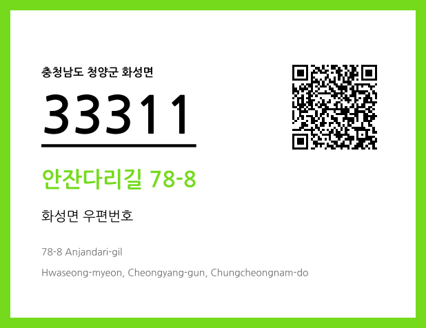 우편주소 및 도로명주소 QR코드 이미지 CC BY 4.0