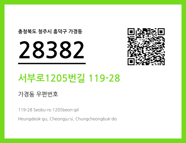 우편주소 및 도로명주소 QR코드 이미지 CC BY 4.0