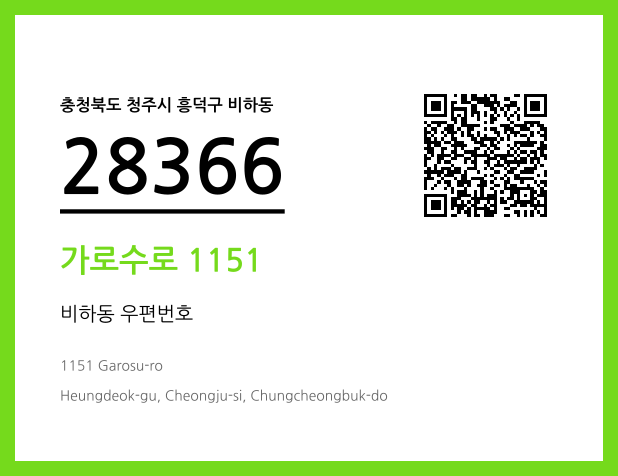 우편주소 및 도로명주소 QR코드 이미지 CC BY 4.0